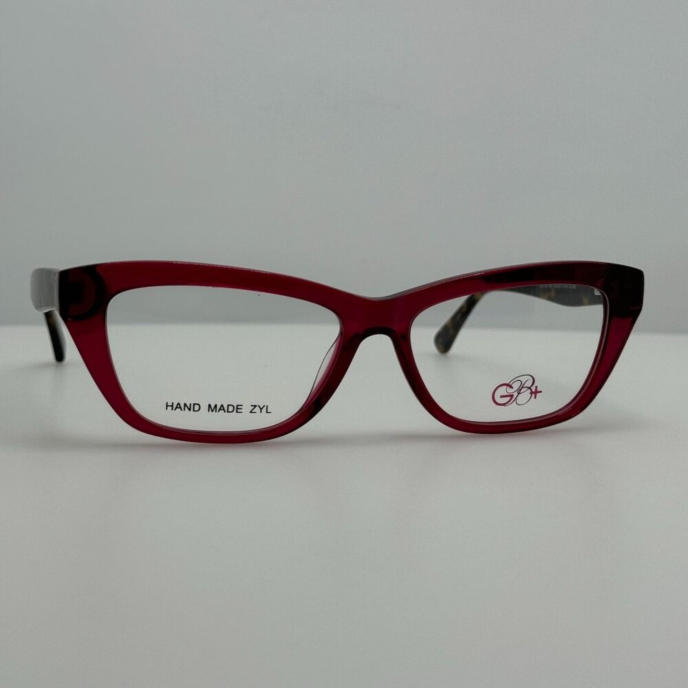 GB+ Eyeglasses Eye Glasses Frames Affluent Ruby Tortoise 56-16-145